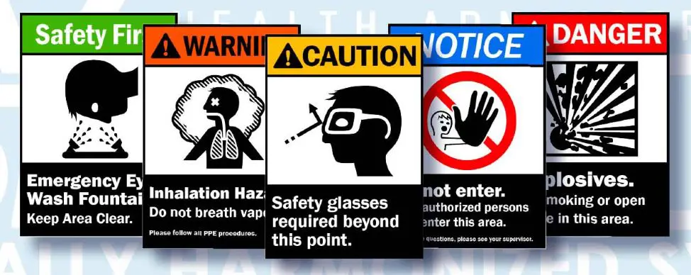 Samples of safety signs