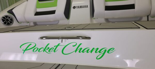 A Pocket Change Sticker in Neon Green